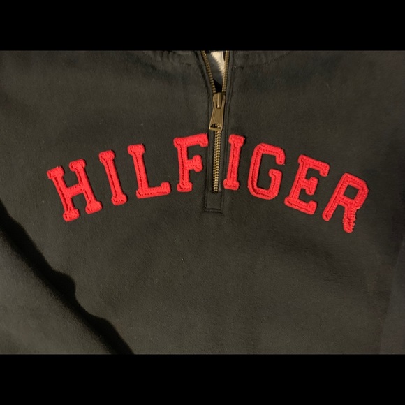 Tommy Hilfiger Spell Out Half-Zip Sweater Large - Picture 4 of 5
